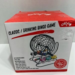 Classic Drinking Bingo Game By Nifty Round Cage, 6 Shot Glasses,